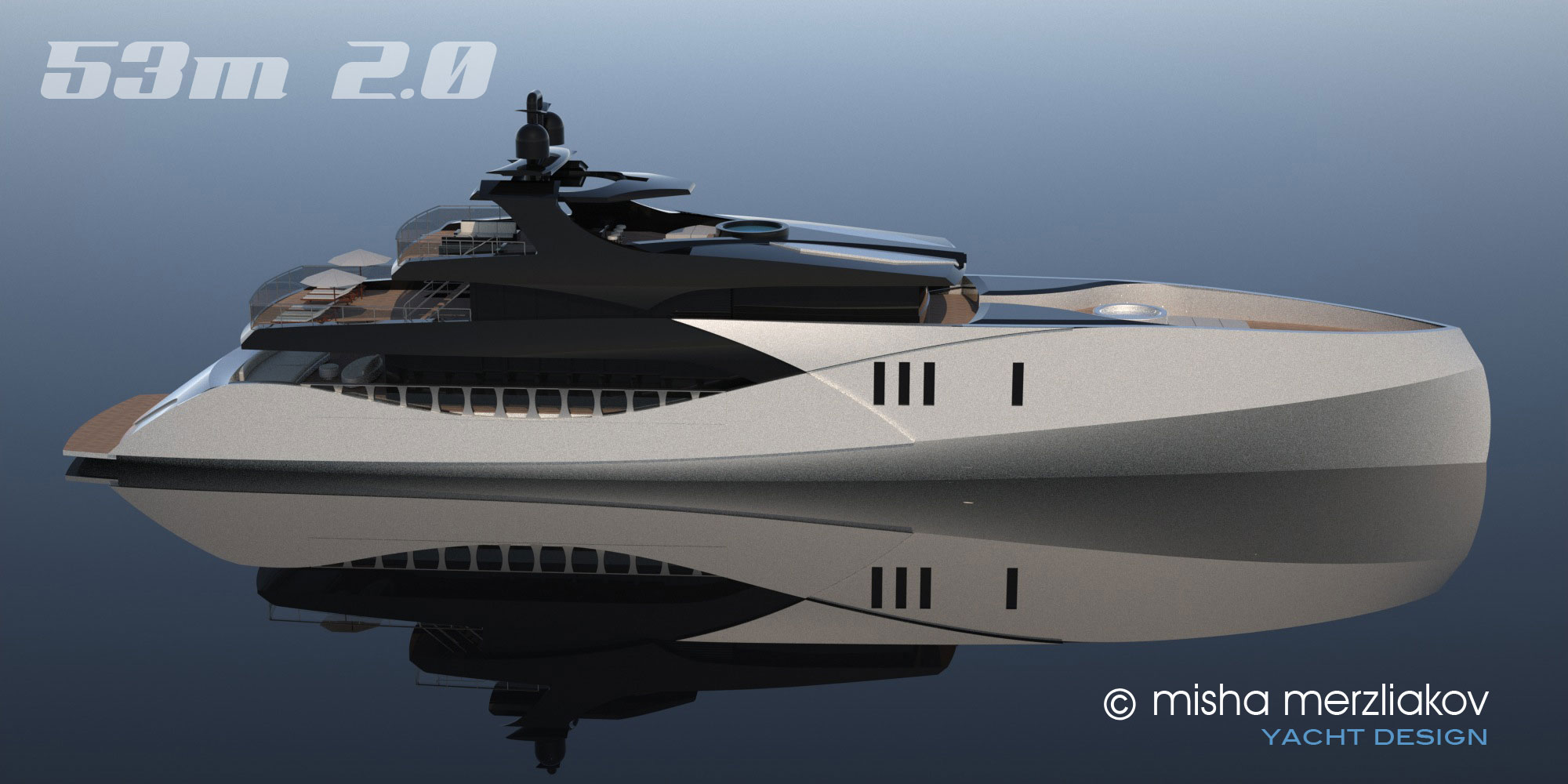 Exterior Yacht Design 53m monohull superyacht
