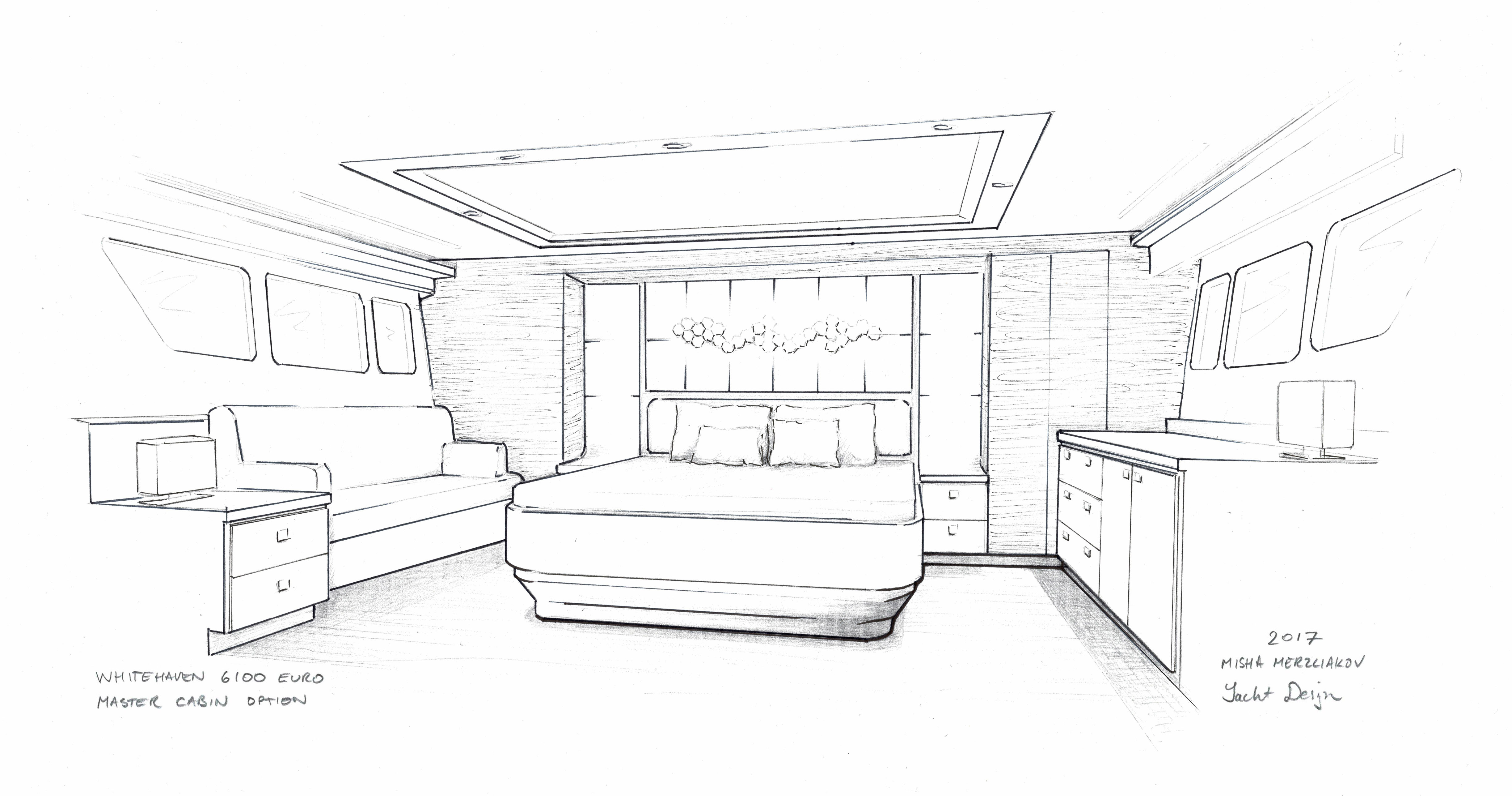 6100 Euro Master Cabin Sketch